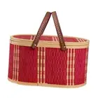 Woven Basket with Lid Organizer Bin Shopping Basket for Bread Pastry Bread
