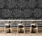 3D Black Pizza Wallpaper Wall Mural Removable Self-adhesive 315