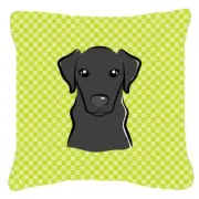 Carolines Treasures BB1297PW1818 Checkerboard Lime Green Black Labrador Fabri...