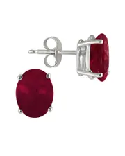 Silver 0.60 ct. tw. Ruby Earrings