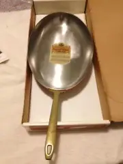 NEW-IN-BOX--Vintage-Copper and Brass Fry Pan, by Paul Revere, Oval Pan, Omelets