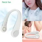 Bladeless Mini Neckband Neck Hanging Cooler USB Rechargeable White Outdoor wueVh