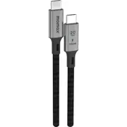 Momax Elite 100W USB-C Cable - 1m - Black PD Fast Charging - Up to 20Gbps - 4K 60Hz - Durable Braided Nylon - Supports Apple iPhone / Samsung Phones [DC31D]