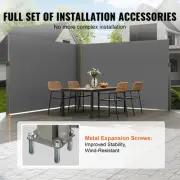 Retractable Outdoor Privacy Screen, 2x6 m Gray Polyester Wind & UV Protection