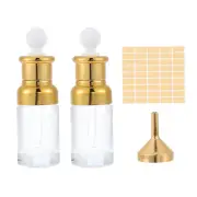 1.7 oz Clear Eye Dropper Bottle for Essential Oils, High Round Caps, Gold