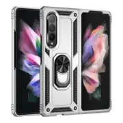 For Samsung Galaxy Z Fold 3 Phone Case Z Fold 3 Silicone Heavy Duty Phone Case Samsung Z Fold 3 Magnetic Phone Case Samsung Z Fold 3 Silver