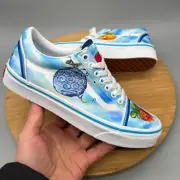 Vans X One Piece Shoes Mens 7.5 Womens 9 Blue "Devil Fruit" Skate Sneakers
