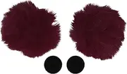 X AUTOHAUX Motorcycle Helmet Accessories Decoration Round Bear Ears for Motorcycle Bicycle Skiing Helmets Wine Red Plush Sticker 1 Set