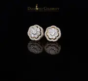 0.40ct Diamond 925 Sterling Silver Yellow Flower Earrings For Men's / Women's