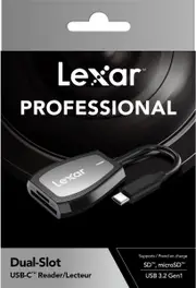 Lexar Type-C Card Reader Dual Slot Suitable for UHS-I & UHS-II SD/microSD cards
