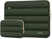 [MOSISO] 15-15.6 inch Laptop Case, 16 inch Puffy Laptop Sleeve Compatible with MacBook Pro 16, HP Dell ASUS Acer Toshiba Lenovo Notebook Computer, Polyester Horizontal Bag with Small Case,Army Green