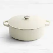 Wolstead Endure+ Enamel Cast Iron Casserole 30cm - 6.3L Ivory