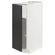 METOD base cabinet with shelves, white/Nickebo matt anthracite, 30x60x80 cm