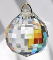 Asfour 40mm Disco Ball Sphere Clear AB coated Crystal Prism Suncatcher 1-1/2"