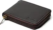 [Arnate] Mens Zip Around Genuine Leather Wallet RFID Blocking Black Brown Tan (Brown)