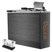 1* VoltX 12V 100Ah Lithium Battery LiFePO4 Slim 1* 4 GANG 300A M8 Bus Bar Black
