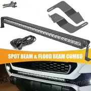 Fit 16-23 TOYOTA Tacoma 30" 150W Slim LED Light Bar+Grille Mount Bracket+Wiring