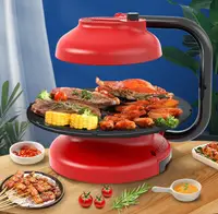 在飛比找樂天市場購物網優惠-電烤盤 綠陽電烤盤 家用旋轉電烤爐 無煙烤肉機 新款紅外線烤