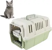 Plastic Dog Crate, Airline Approved Dog Kennel Ventilated Hard Large Space Cat Air Travel Carrier Box, Good Ventilation, 12.2 X 18.11 X 12.09in (Green)
