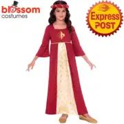 CK2538 Red Tudor Juliet Renaissance Colonial Girls Costume Victorian Book Week