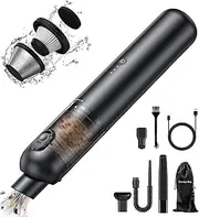 Handheld Vacuum Cordless Rechargeable 16,000PA Powerful Car Vacuum, Mini Portable Hand Held Vacuum Cleaner for Home, Car, Small Dust Buster for Dust, Sand, Crumbs (Black)