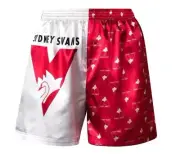 Sydney Swans Official AFL Team Logo Summer Boxer Shorts Satin Pyjamas Youth Kids
