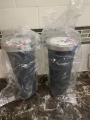 2 New Vitamix Tumblers Double Wall Insulated Stainless Steel Cups 24oz W/Straws
