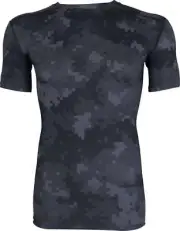 TCA Pro Performance Camo Mens Compression Top Black Short Sleeve Running T-Shirt