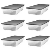 Homz 41 Quart Stackable Plastic Storage Containers with Latching Lid (6 Pack)