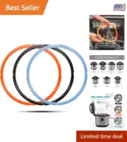 Silicone Sealing Ring 3-Pack Fits 8 Quart Instant Pot Pressure Cooker