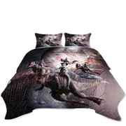 Awesome Cool Art Alien Riding Dinosaur in Space Coverlet