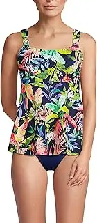 [Lands' End] Women's Adjustable Scoop Neck Flutter Tankini Top