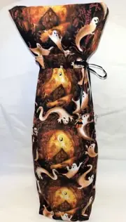 Wine Bag Gift Party Decor Halloween Ghost Haunted House Cat Orange Black White