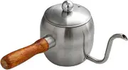 IMIKEYA Gooseneck Coffee Pouring Pot Stainless Steel Kettle with Wood Handle for Tea House Kitchen Use Easy to Clean Housewarming Present for Entertaining Guests