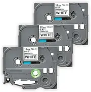 ExtraPrint 3 Pack Compatible TZe-231 TZ231 Laminated Label Tape Replacement for Brother P-Touch PT1090 PT1280 PT1880 PT2400 PT340 PT9200PC PTD210 PTE110VP PTH300Li - Black on White - 12mm x 8m