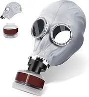 Full Face Respirator Mask Gas Masks Survival Nuclear with Activated Carbon Filters, Reusable Dust Mask Against Dust Gases/Dust/Chemicals/Vapor/Fume Fit/Formaldehyde/Chemicals/Vapor/Fume