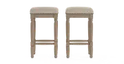 Brosa Clovis Set of 2 Counter Stools - French Beige, 65cm