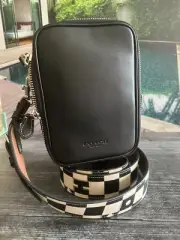 NWT Coach CR307 Stanton Crossbody Checkerboard Print Leather Bag Purse Unisex