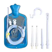 2 L Enema Bag Home Enema Kit with 3 Enema Tips,60 inch Long Silicone Hose, Controlable Water Flow BLUE