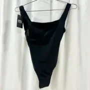 NWT Nookie Beach Pool Party Sleeveless Square Neck One Piece Swimsuit Black XS