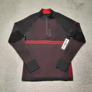 Smartwool Intraknit Thermal Merino Base Layer 1/4 Zip Pullover Men Small Black
