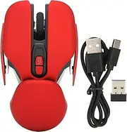 Ergonomic Mouse Cordless Mouse, Gigicial Rechargeable 3 Levels Adjustable DPI Mouse with USB Receiver and Cable, Computer Mouse for Laptop Notebook PC (Red)