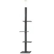i.Pet 290cm Cat Tree Tower Scratching Post Floor to Ceiling Scratcher Bed Grey