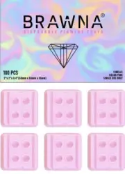 Disposable Tattoo Ink Tray 4 Wells Tattoo Microblading PMU Artists 100 PCS Pink