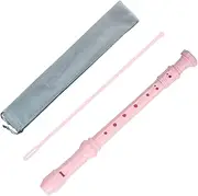 Dickly Soprano Recorder Music Recorder Instrument, Kids Recorder with Cleaning Rod and Storage Bag 8 Hole for Kids Professional, Pink