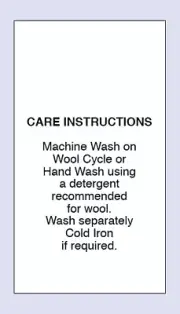 Machine Wash on Wool Cycle Sewing Washing Care Label 5 pack Sizes PRNT0026