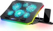 Laptop Cooling Pad RGB Gaming Notebook Cooler for Desk and Lap Use, Laptop Fan S