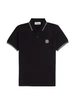 Stone Island Kids Stretch-cotton Polo Shirt (10-12 Years) - Black 12 years