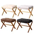 Ottoman with Wood Legs Removable Rest Stool for Bed Side Living Room Bedroom