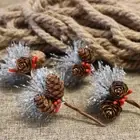 Plant Branch Ornaments Artificial Pine Pick Christmas Wreath Decor Fake Berries